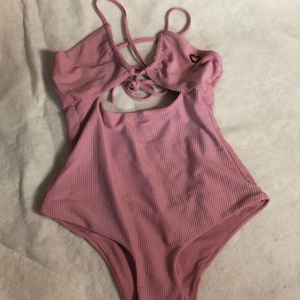 spiritual gangster pink small swimsuit one piece